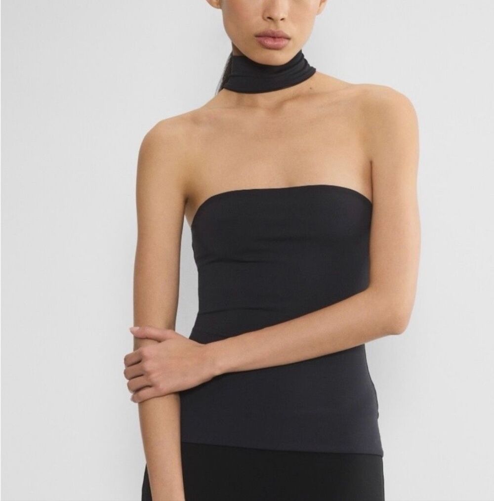 Aritzia Original Contour Cubist Choker Neck Second-Skin Black Top Medium NEW